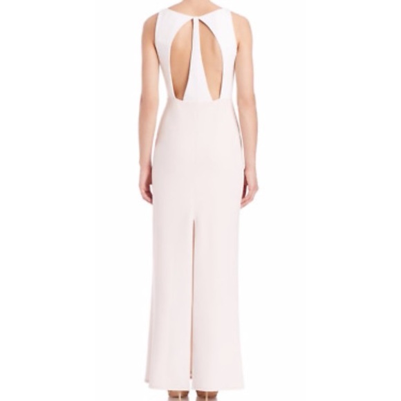 ABS Allen Schwartz Pink & Ivory Colorblick Gown - Picture 2 of 8